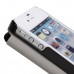 iPhone 4 4s - Genuine Leather Smart Window View Front Flip Stand Protective Phone Cover Case - Brown